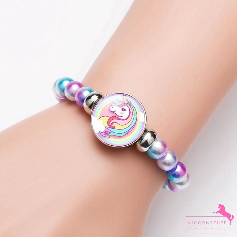 Gelang Unicorn Gelang Perempuan Motif Unicorn Kado Cewek Manik-manik