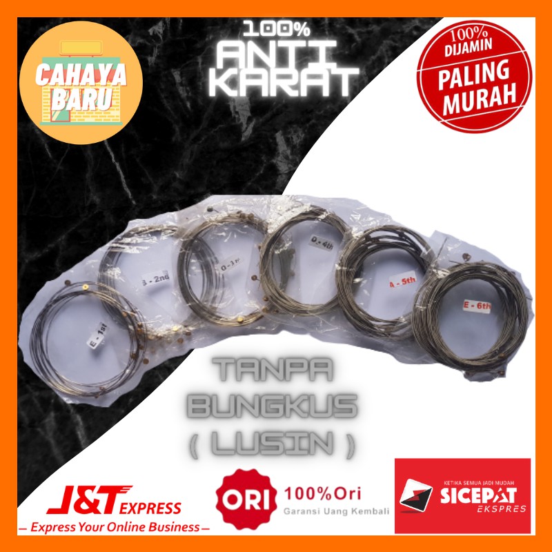 COD(Kepala kuningan) Senar Gitar String Akustik Unpacking/Polos kualitas tinggi harga lusinan Murah