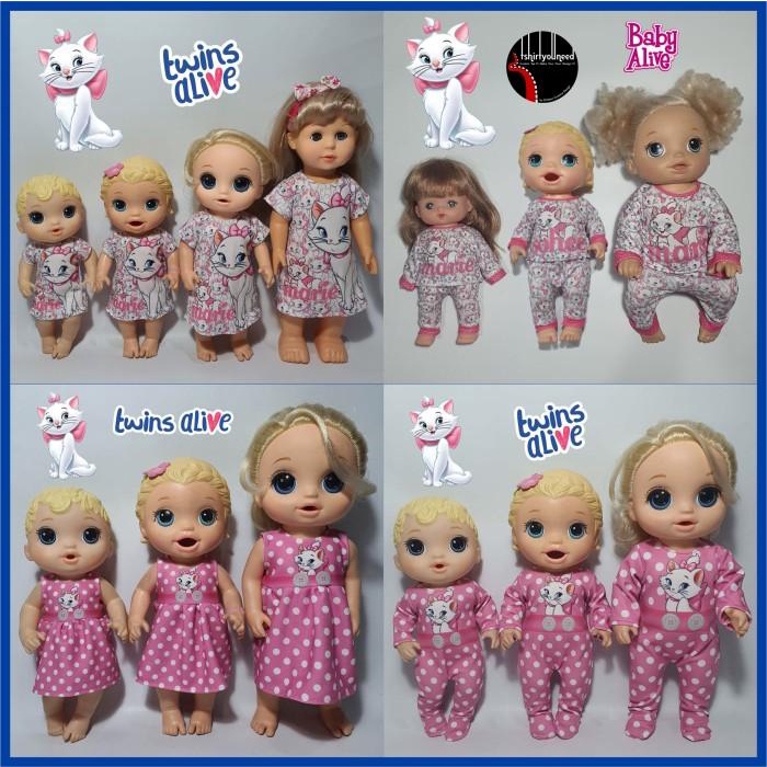 Dollku | Baju Baby Alive Setelan Piyama Marie Cat