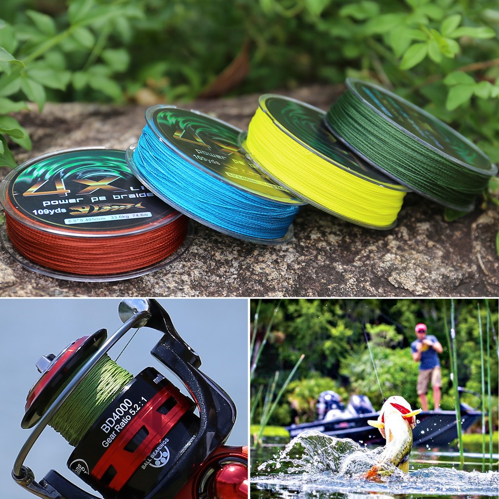 100M PE Fishing Line X4 Senar Pancing 100M 109YDS Braided Fishing Lines 4 Strands senar pancing kuat dan anti keriting