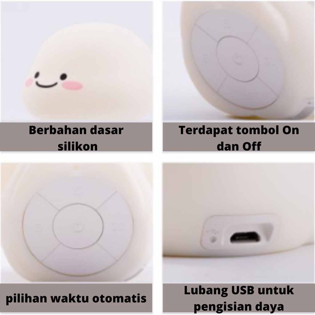 Boneka Lampu Tidur Quby si Pentol Star Moly Soft Head Touch Dimmer Ukuran 15cm