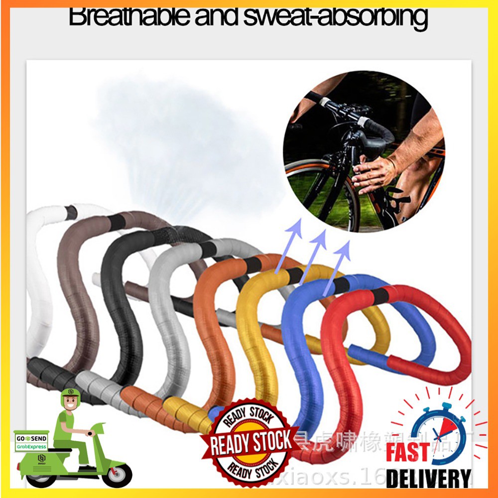 Bar Tape Road Bike Straps Grip Gagang Sepeda Handlebar soft EVA Foam shock absorption Warna Solid