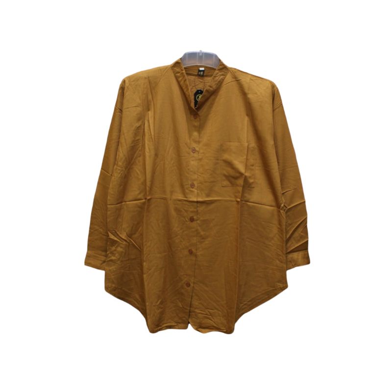 Kemeja Wanita Oversize Rayon Twill Premium Jumbo dan Standar-KS Rayon Mustard