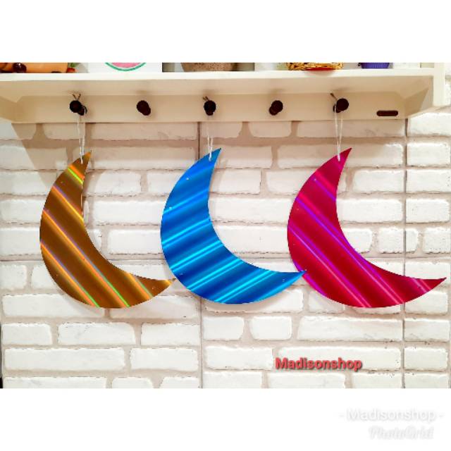 Hiasan Lebaran Dekorasi Idul Fitri Gantungan Bulan Sabit Murah Kecil