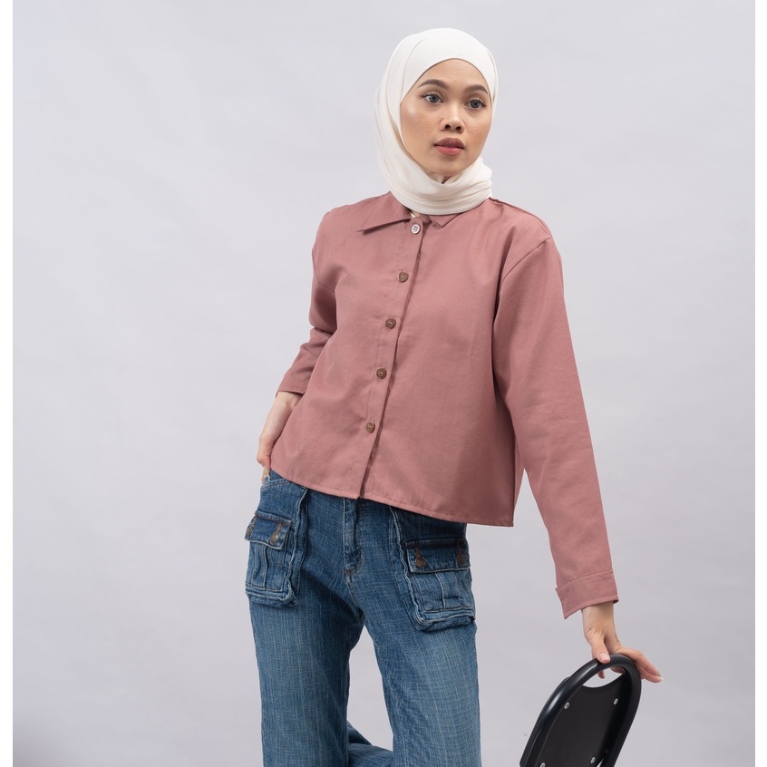 KEMEJA CROP KATUN TOYOBO JULIA DAILY OFFICE SHIRT PREMIUM B590 CO