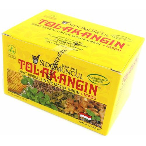 Jamu Tolak Angin Plus Madu - 12 Sachet @ 15 Ml / 1 Box / Masuk Angin / Mual / Kembung