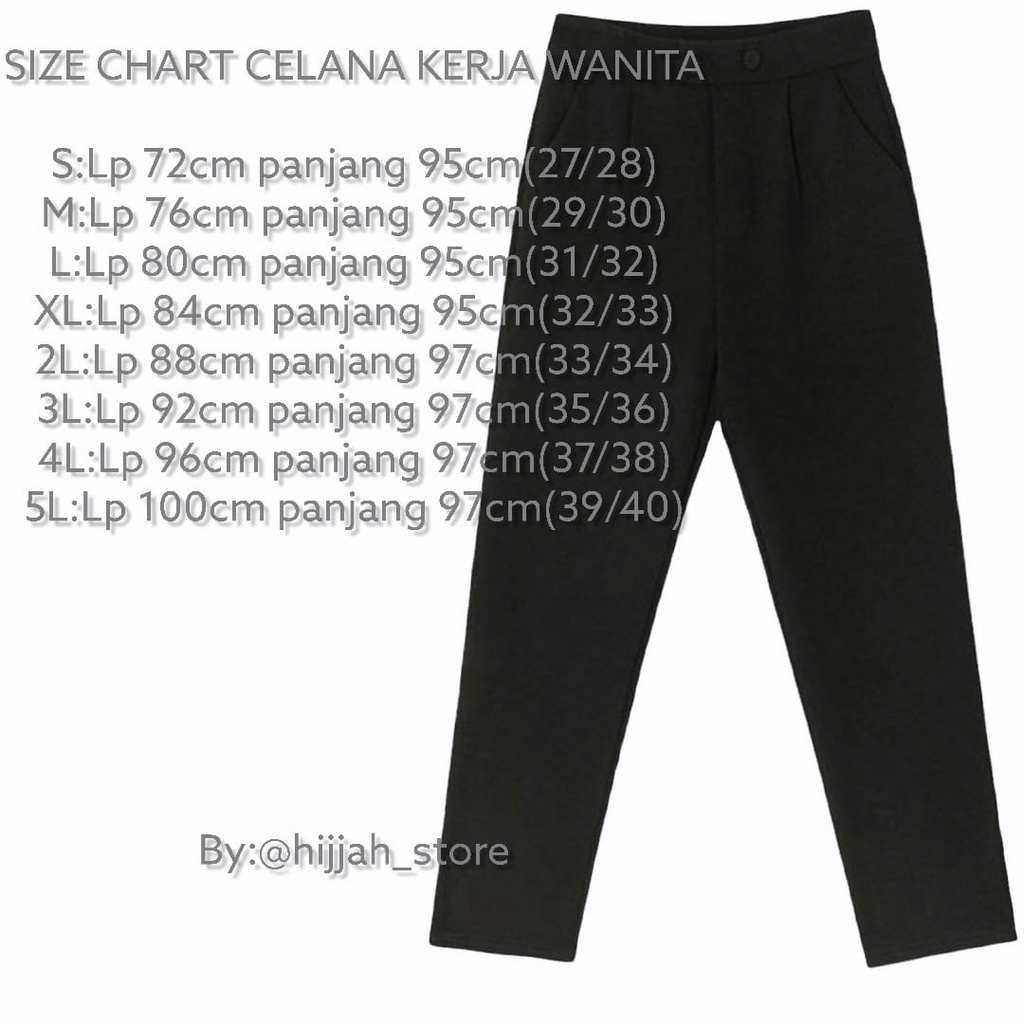 CELANA KANTOR FORMAL KERJA WANITA SLIMFIT BAHAN DASAR KAIN