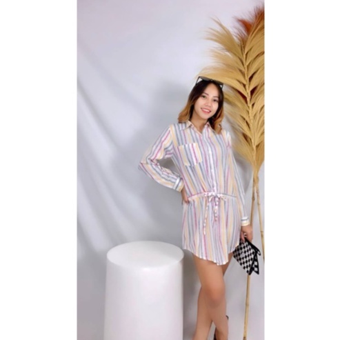 BEFAST - ZRX OOTD Kemeja RIYANA / HEM RICHEL / HEM ERVIL / CARDY VILENCIA / Kemeja Salur Wanita / Pakaian Kerja Wanita Remaja / Atasan Lengan Panjang / Kemeja Stripe Kekinian / Keluaran Terbaru / Kemeja Casual Wanita