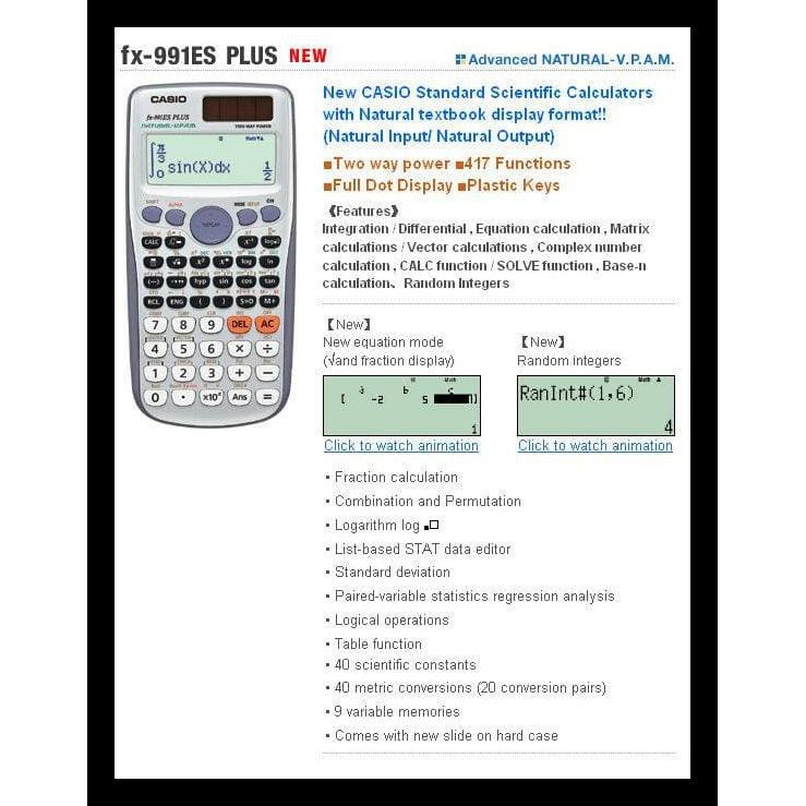 

Hot Product Casio Fx 991 Es Plus - Scientific Kalkulator Terbaru