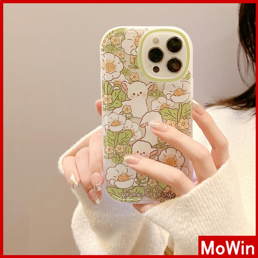 iPhone Case Silicone Soft Case Clear Case TPU Airbag Shockproof Full Coverage Protection Camera Lamb Flower For iPhone 13 Pro Max iPhone 12 Pro Max iPhone 11 iPhone 7 Plus