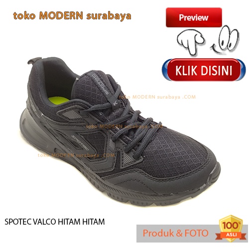 SPOTEC VALCO HITAM HITAM sepatu pria sepatu casual sneakers