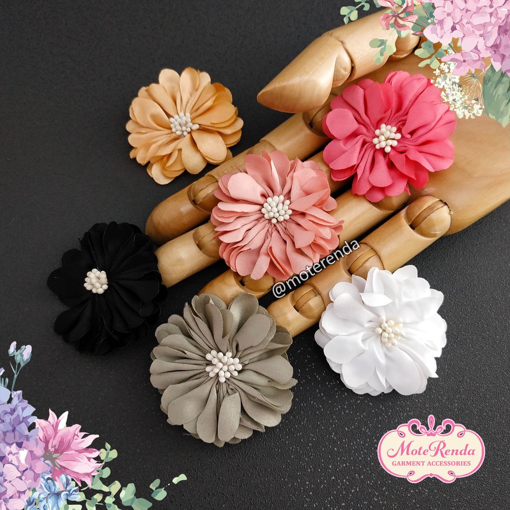 Aplikasi bunga poppy, lebar 5cm kode 7VVS50