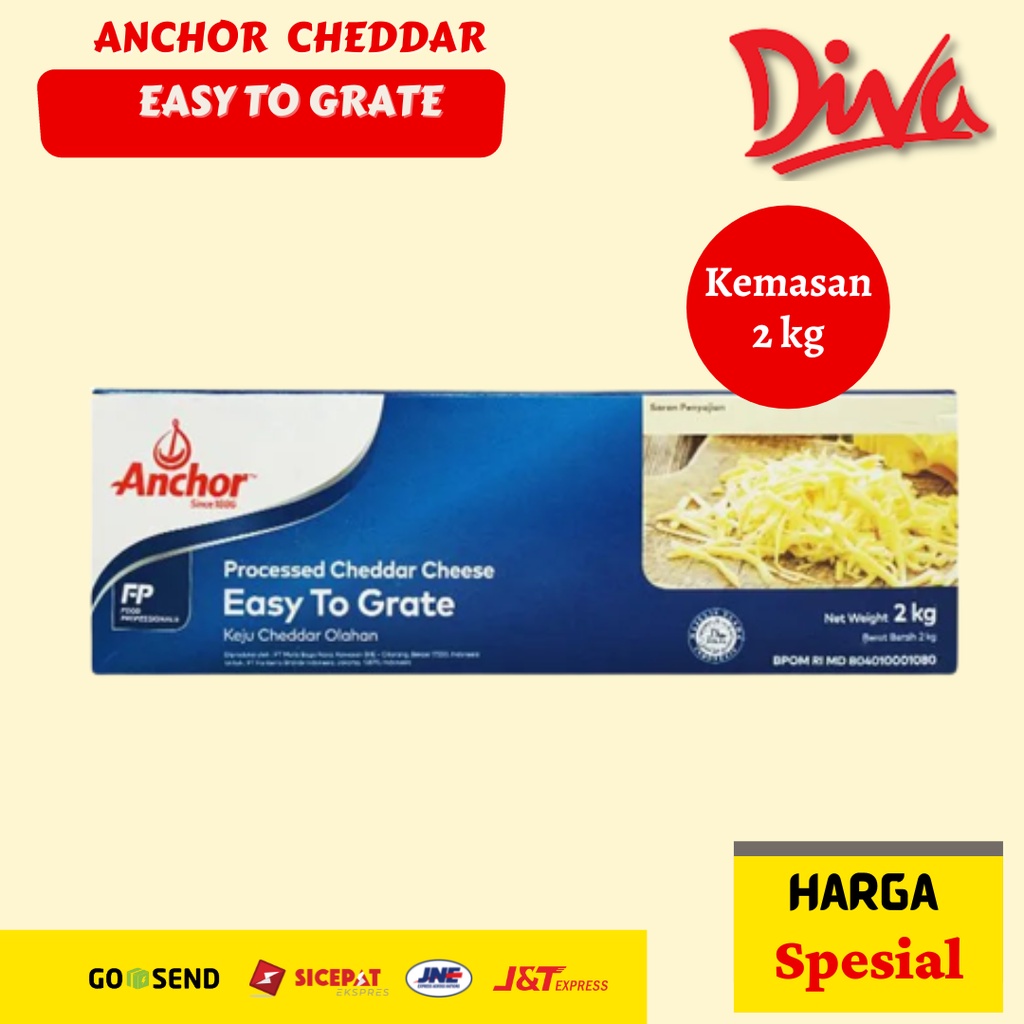 

[2kg] Anchor Cheddar Easy to Grate | Anchor Chedar | Keju Potong