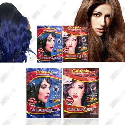 [NATURAL] Cultusia Color Shampo Black | BLUE BLACK | HITAM | BIRU 25 ML | Shampoo Noni | Cat Rambut