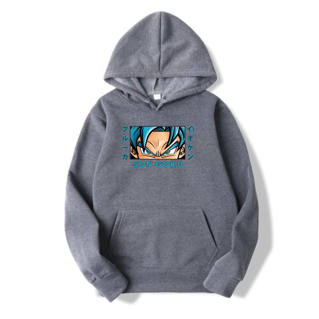 SON GOKU Jumper Hoodie II SON GOKU Sweater Hoodie II Sweter Oblong Topi Sz M - XL ( Pria &amp; Wanita / Anak &amp; Dewasa )