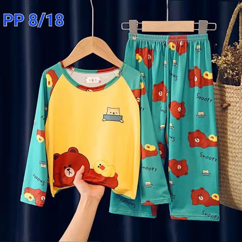 BAJU TIDUR ANAK IMPORT MURAH UNISEX SETELAN PIYAMA SET LENGAN PANJANG C18-B2