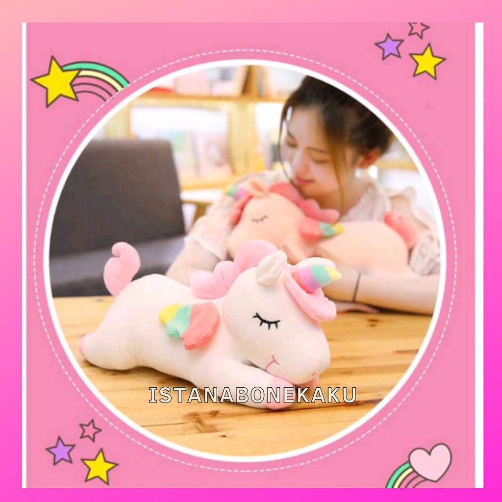 Boneka Kuda Pony Sayap Unicorn Lying Little Pony XL Panjang 60 CM Halus Lembut