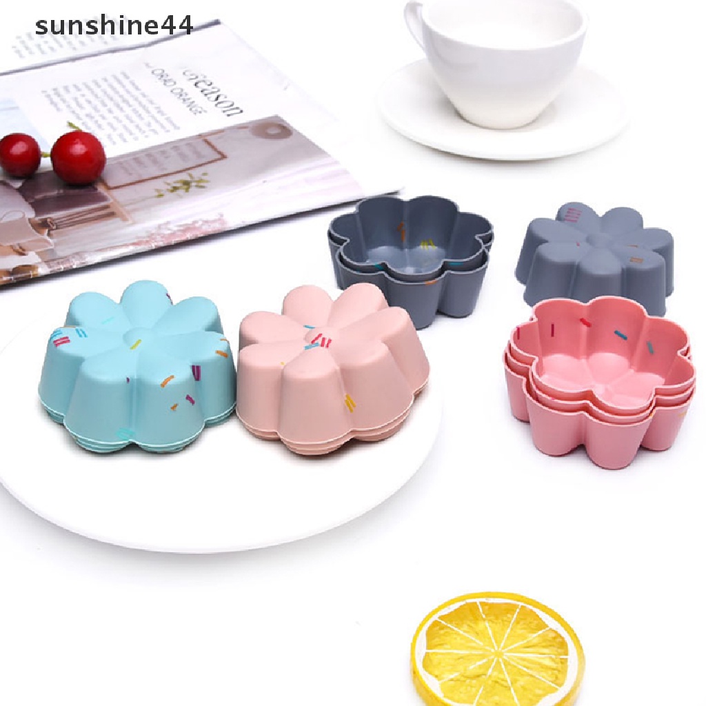 Sunshine 6Pcs / Set Cetakan Cupcake / Muffin DIY Bentuk Bunga Reusable