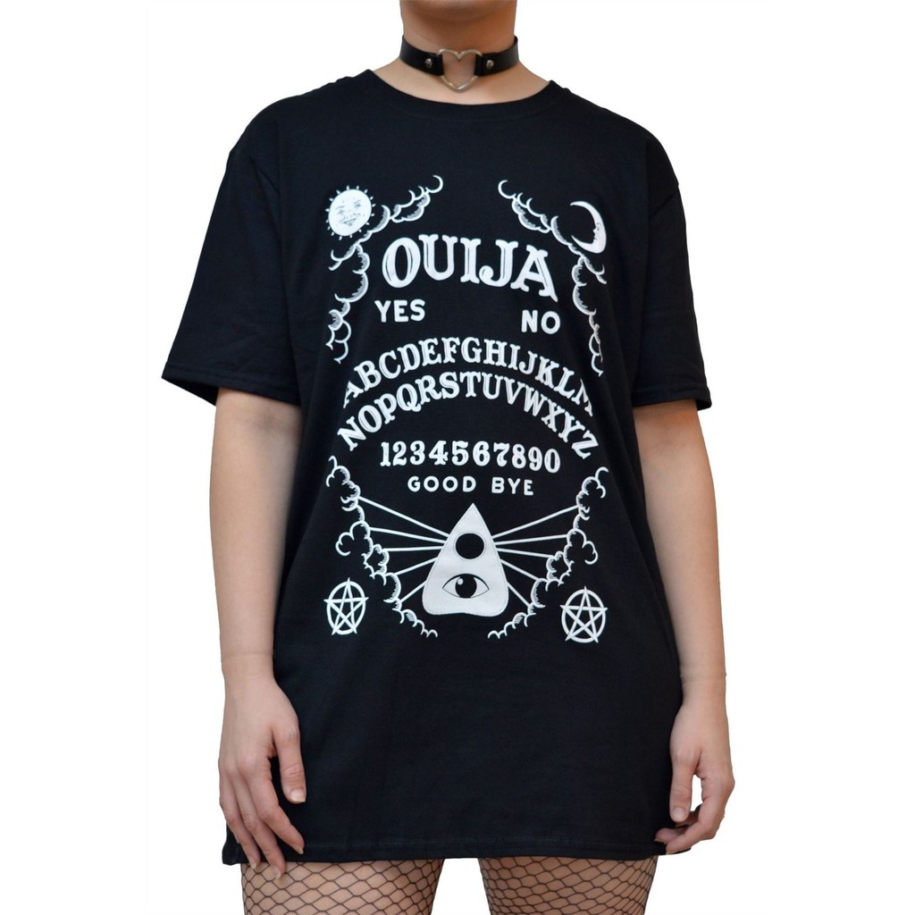 Kuakurayu Kaos  t shirt Ouija Lengan  Pendek  Bahan Katun 