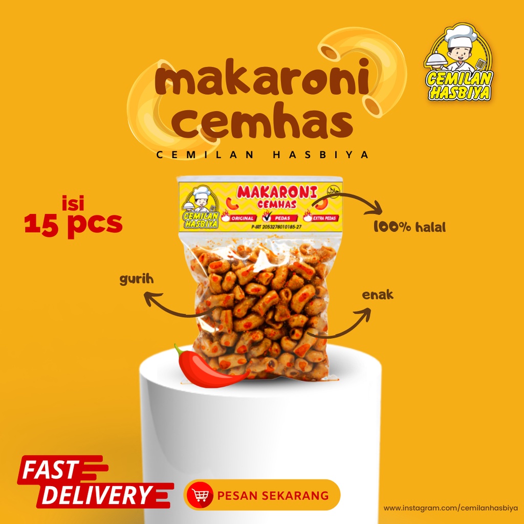 Makaroni cemhas isi 15pcs,Makaroni Bantet/Bantat termurah bisa COD,makaroni bantet tasikmalaya,snack makaroni cemhas