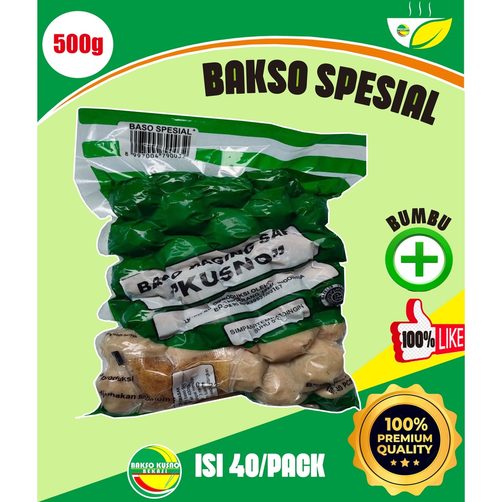 

Bakso daging sapi kusno Baso SPESIAL/SUPER 500gr isi 40