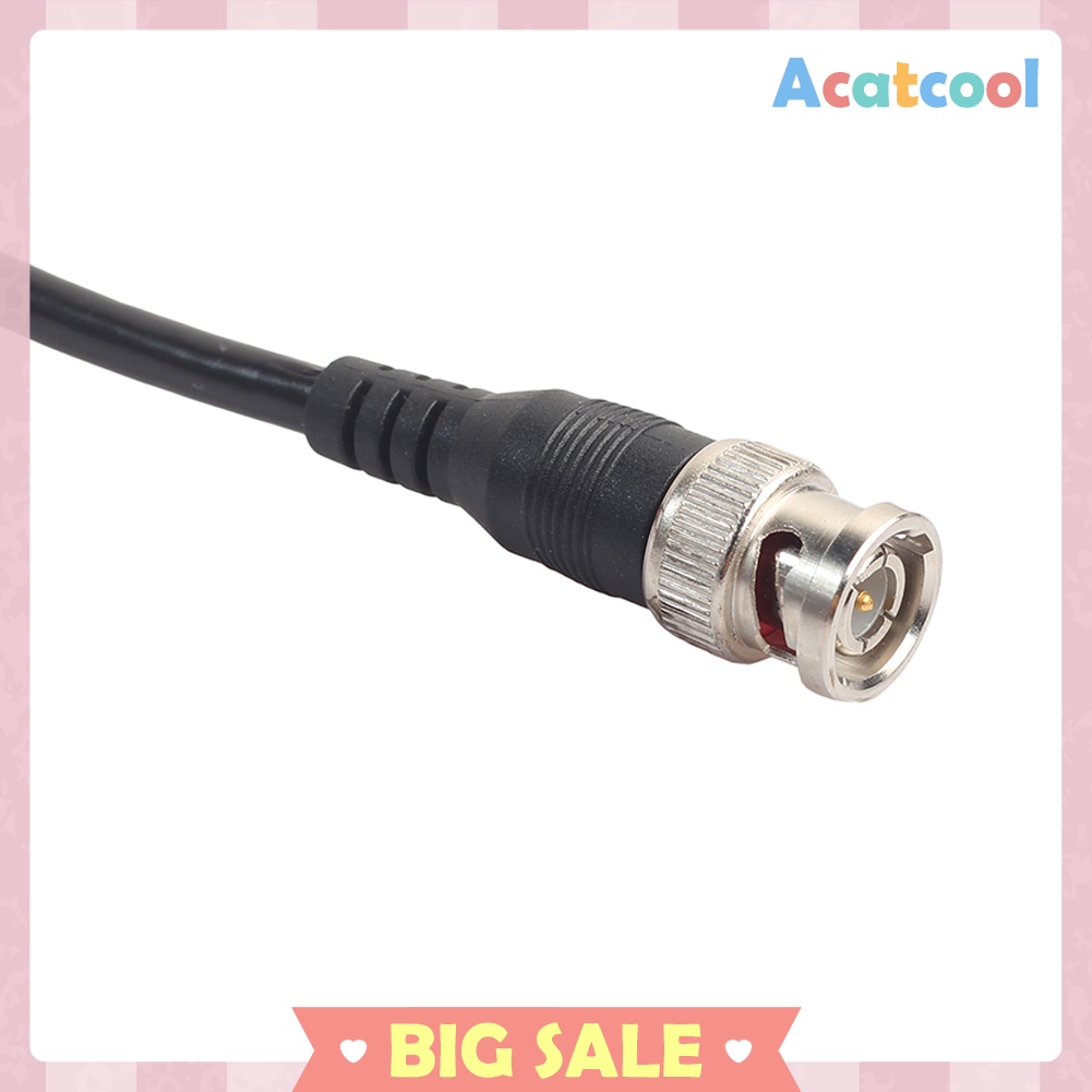 BNC Male Plug to Dual Alligator Clip Oscilloscope Test Probe Lead Cable 1m