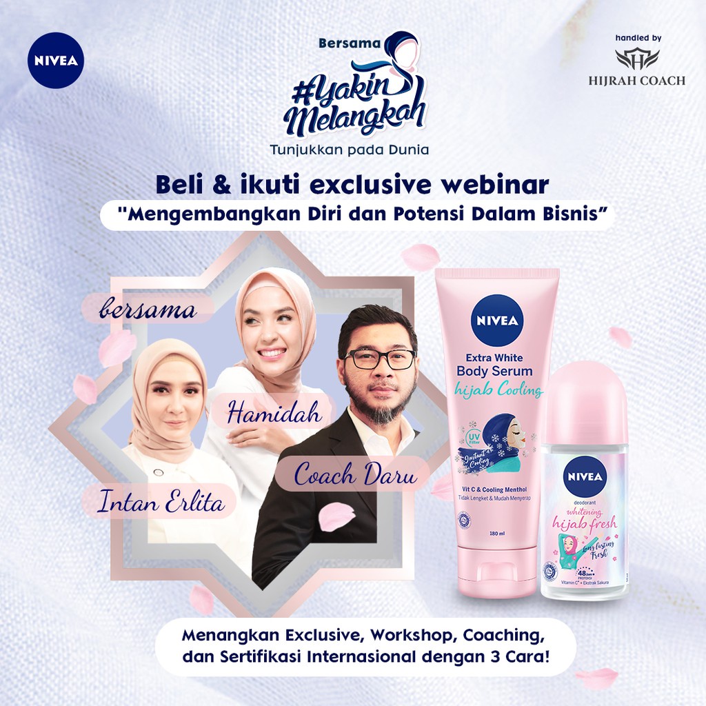 PROMO NIVEA Hijab Whitening Cooling Fresh Body Serum 180ml ~ ORIGINAL 100%