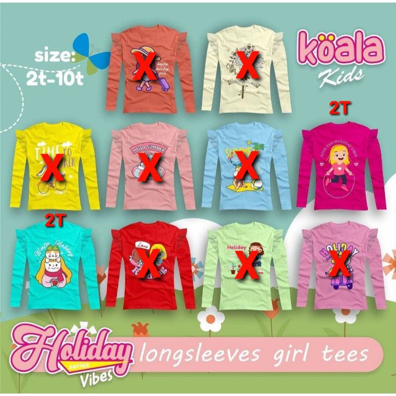 KAOS ANAK PEREMPUAN KOALA KIDS RUFFLE HOLIDAY MURAH