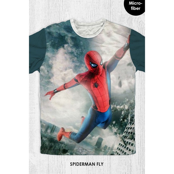 Baju Kaos Anak & Dewasa Marvel Spiderman - Spiderman Fly