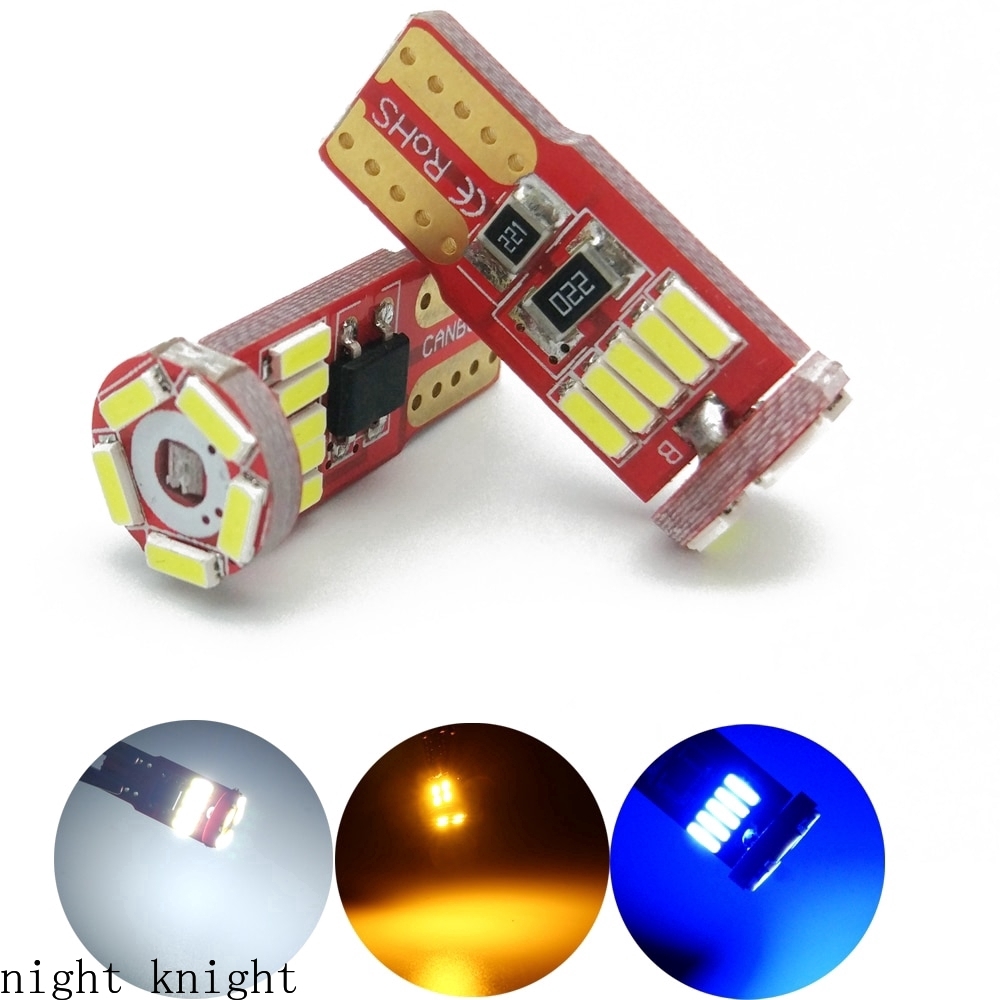 Lampu Led Canbus T10 W5W 168 4014 Smd 15smd Canbus Warna Putihkuning Non Polarity Untuk Parkir Mobil