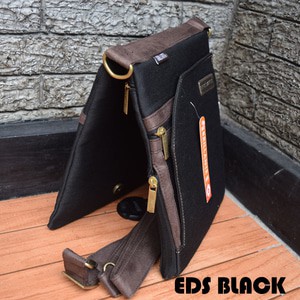 Tas Selempang Gadget Organizer Pria Brillante EDS Black Hitam abu coklat