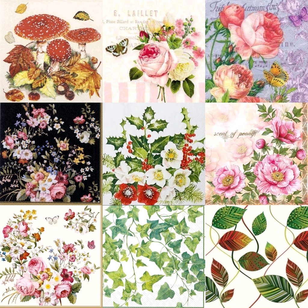 TISU NAPKIN DECOUPAGE EROPAH – Flower Motif AL