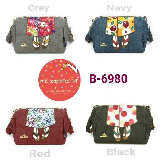 Tas Mis Zapatos B-6980 mini sling bag tas wanita model Jepang import murah original