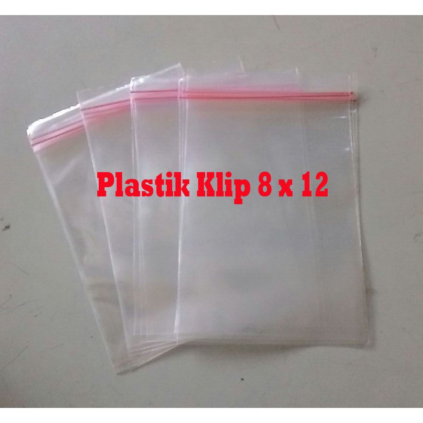 

1 Pack Klip 8 x 12 ISI 100 Lembar - Plastik Bening Klip 12 x 8 - Plastik Obat Kancing