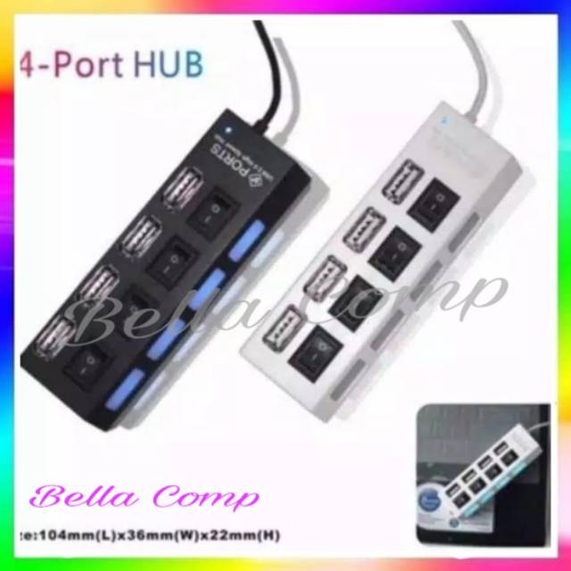 USB Hub 4 Port Saklar ON-OFF Murah