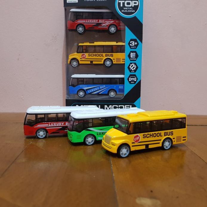 

mainan diecast bis sekolah - mainan set diecast mobil bus sekolah sry77