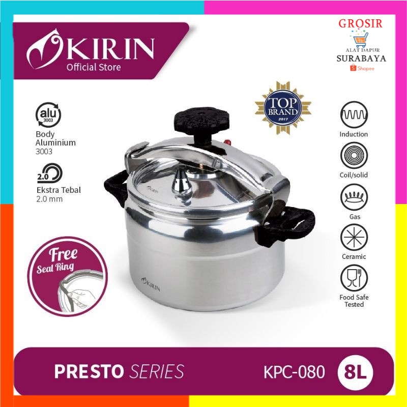 Panci Presto Kirin 8 Liter / Kirin Presto Kpc 080