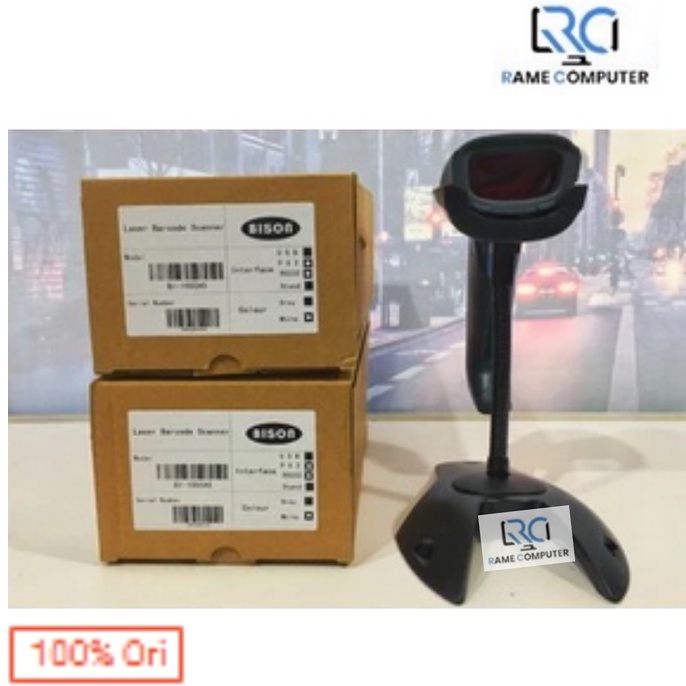 BISON POS BI-1055AS 1D Barcode Scanner Automatic With Stand Trigger auto scan