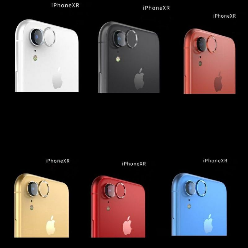 Ring Camera Metal iPhone XR Bumper Kamera + Lensa Temper Glass Screen Guard Protector Anti Gores Camera Pelindung Kemera iPhone XR