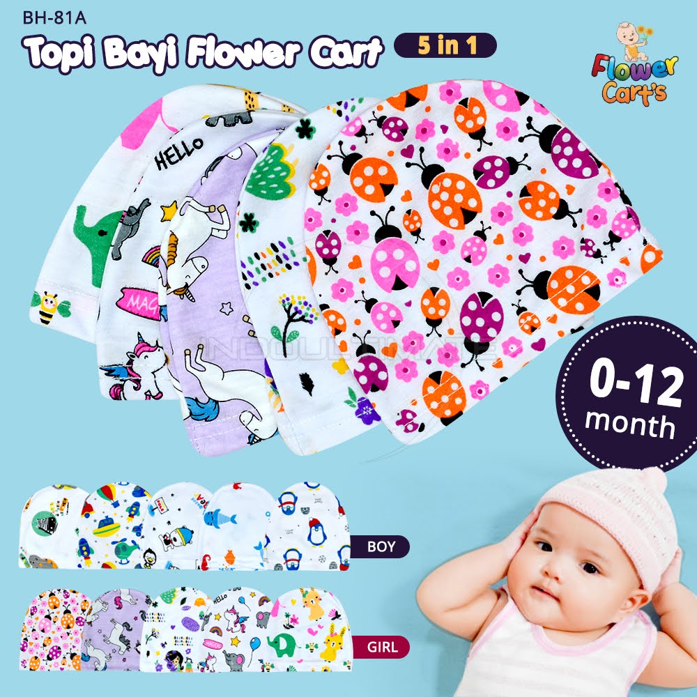 BH-81A 5in1 Topi Bayi Newborn Topi Kupluk Bayi Baru Lahir Topi Bayi Baru lahir Bayi Laki Laki Topi Bayi Perempuan Topi Bayi Lucu Baby Hat