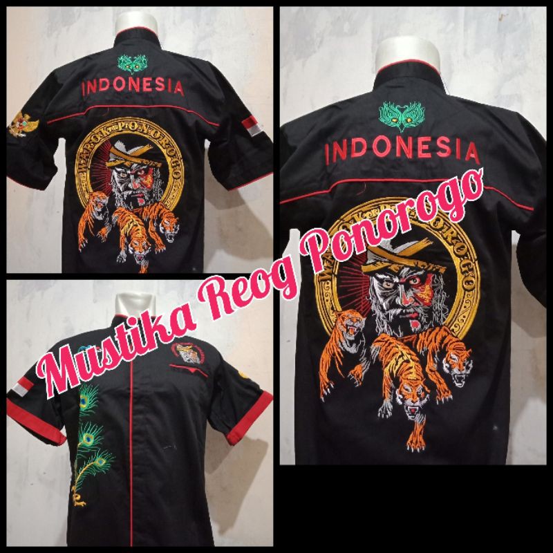 kemeja bordir reog. kemeja bordir reog murah. hem bordir. hem bordir reog. baju warok. baju reog