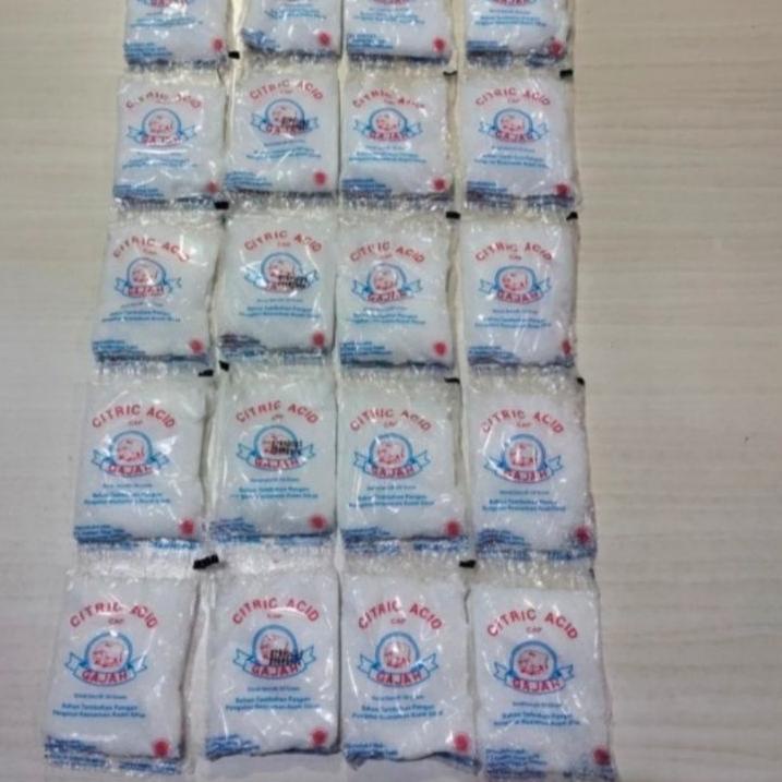 

Kekinian Citric acid cap gajah 10 bungkus @ 50gr asam citrun , pemutih pembersih pakaian