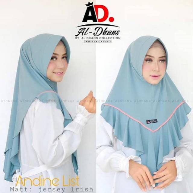 GROSIR TERMURAH  HIJAB ANDINE ORI AL-DHANS || HIJAB JERSEY AIRISH PREMIUM