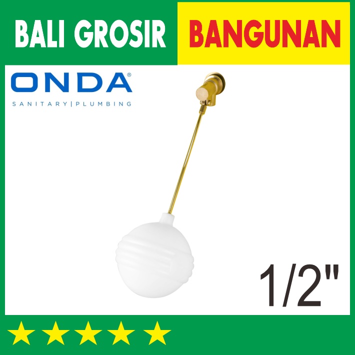 1/2" FLOATING VALVE PELAMPUNG TOWER TANDON AIR BRASS KUNINGAN ONDA