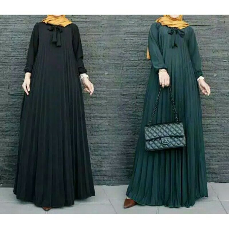 GAMIS PLISKET TALI PITA JUMBO/GAMIS MAXY LENGAN PANJANG