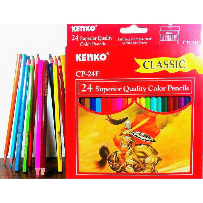 

PENSIL WARNA ISI 24 / 24 COLOR PENCIL KENKO - CP24 FULL (PAPER BOX CLASSIC ,FANCY)