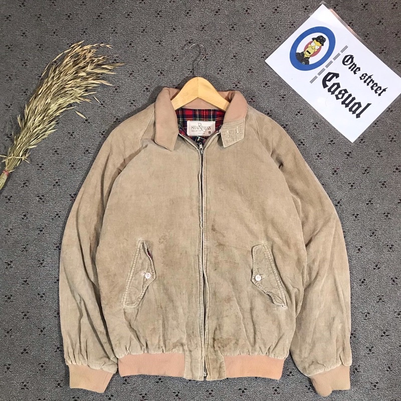 jaket casual harrington vintage corduroy brown second original