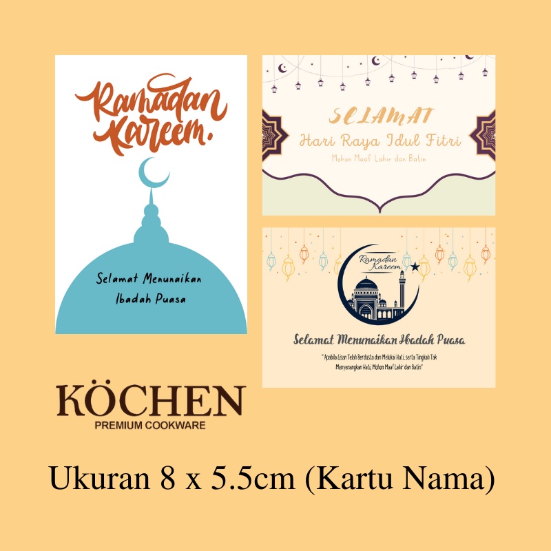 MYKOCHEN.INA Kartu Ucapan Lebaran Puasa Ramadan Untuk Parcel Hari Raya Idul Fitri Eid Mubarak Aesthetic Premium