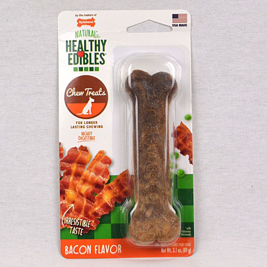 

NYLABONE Snack Anjing Healthy Edibles BACON Wolf 89g