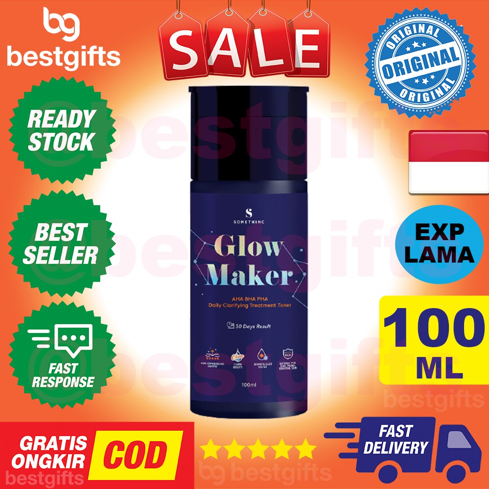 SOMETHINC GLOW MAKER AHA BHA PHA CLARIFYING TREATMENT TONER EKSFOLIASI KULIT SENSITIF JERAWAT 100 ML